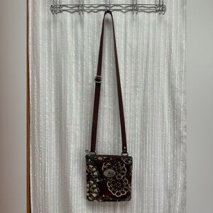 FOSSIL KEY-PER FLOWERS CROSSBODY MESSENGER SHOULDER PURSE HANDBAG BAG